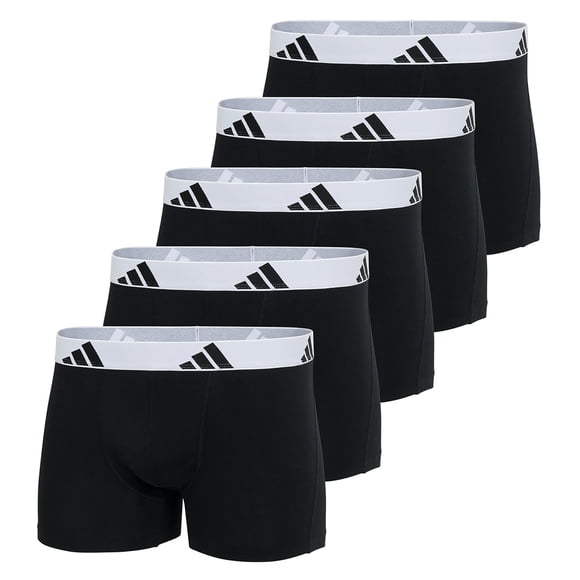 adidas men's boxer shorts, 5-pack - trunks, Active Flex Cotton, logo Black/White M (Medium)