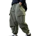 thumbnail image 2 of Boys Pants Cargo Jogger Adjustable Waist Drawstring Ankle Fabric Activewear, 2 of 5