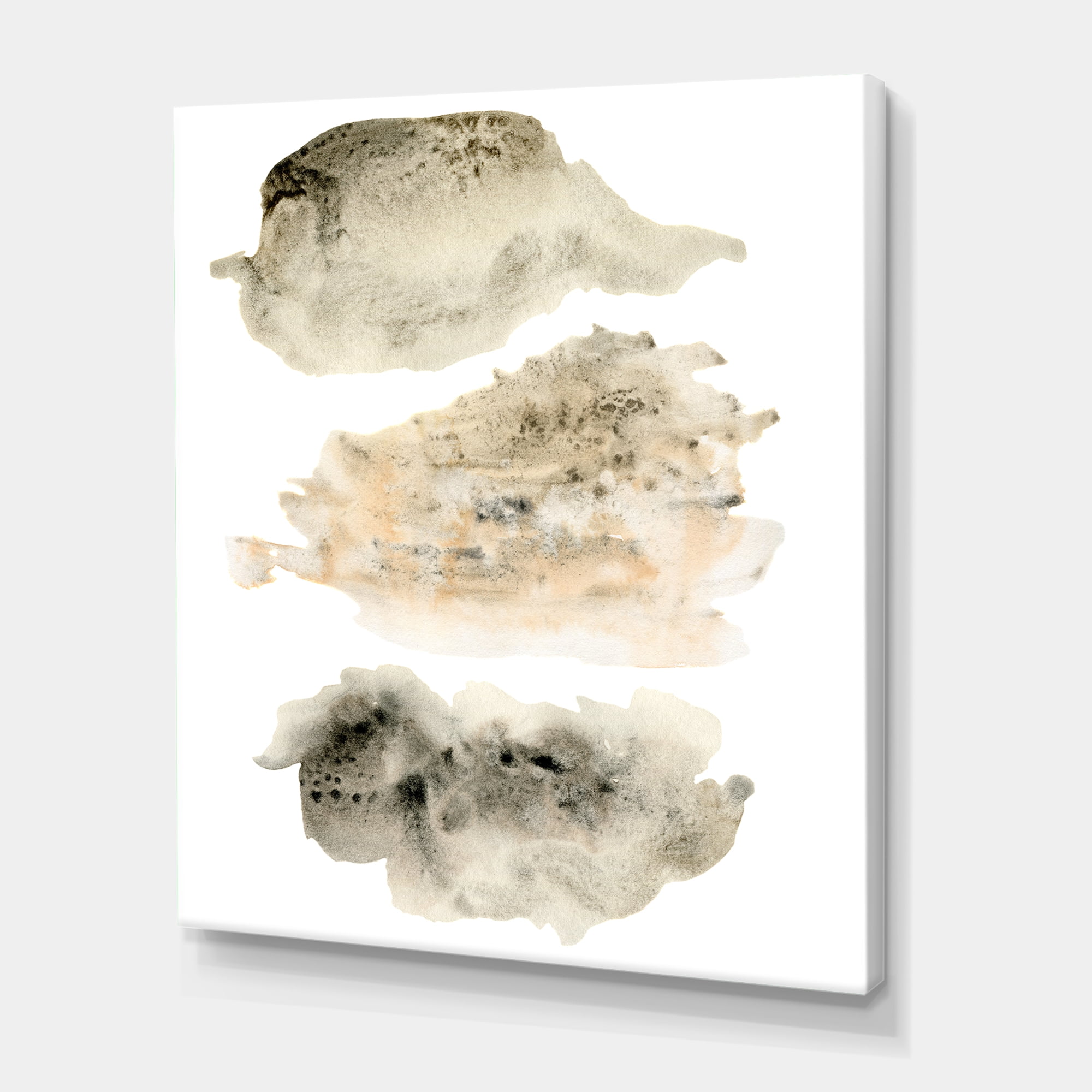 Designart ' Golden Beige and Grey Clouds I ' Modern Canvas Wall Art Print