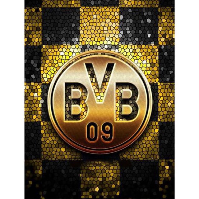 Kits de pintura de diamantes con logotipo del equipo de fútbol de Dortmund, decoración de pared de taladro redondo completo Sywqhk Decoración hogareña