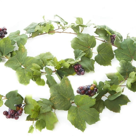 Factory Direct Craft Artificial Tuscan Garland with Grapes and Faux Leaves