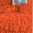 thumbnail image 3 of D.N.G. BEDDINGS 100% Egyptian Cotton 1 Piece Circle Ruffle Comforter with 1 Freebie Ruffle Pillow | 550 GSM Filled Microfiber - King/Cal-King Size, Orange Color - 800 Thread Count, 3 of 5