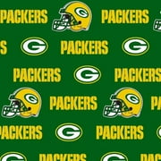 NFL Green Bay Packers 58" 100% Cotton Sports Logo Craft Fabric By the Yard, Multi-color
