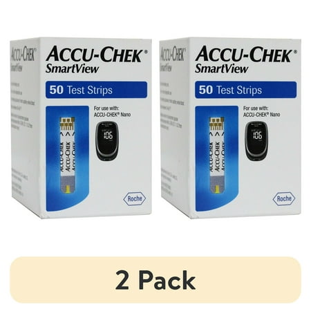 (2 pack) Accu-Chek SmartView Test Strips, 50 count (Pack of 4)