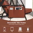 thumbnail image 4 of Gymax 3-Seat Patio Swing w/ Canopy & Removable Cushions & Side Pockets Stand Brown, 4 of 8