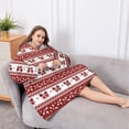 thumbnail image 5 of Oversized Wearable Blanket Hoodie,Red Christmas Knitted Pattern Sherpa Blanket Hoodie with Super Pockets,Super Warm Fuzzy Pullover for Women & Men, 5 of 6