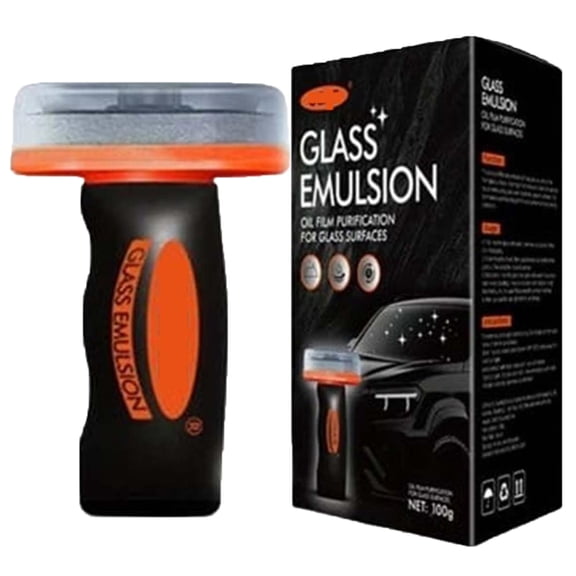 Automotive Oil Film Cleaning Brush,Oil Film Brush,Glass Guard,Glass Emulsion Cleaner, Glass Handle Oil Film Remover Lotion, Oil Film Remover for Car Window, GlassCleaning Board(100g/3.53oz)