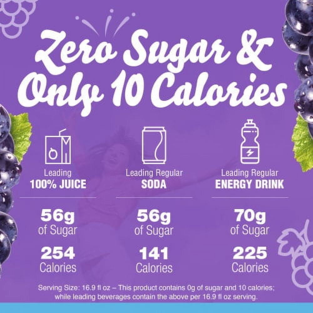 2X-Crystal Light Grape Naturally Flavored Powdered Drink Mix with Caffeine - 30 ct