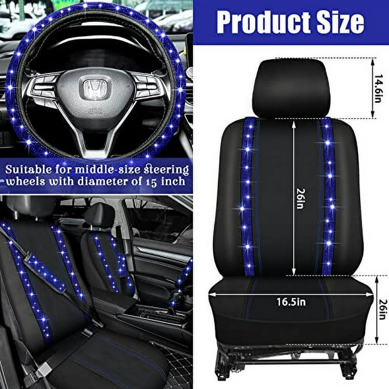 Funtery Bling Car Seat HP29 Covers and Accessories Set Rhinestone