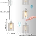 thumbnail image 4 of FSLiving Adjustable Height Halo Track Pendant Light, 4 Ft Cord, H-Type Crack Finish Cylinder Clear Glass Lamp Shade E26 Silver Socket Lighting, Track Mount Customizable for Kitchen Island, 4 of 9