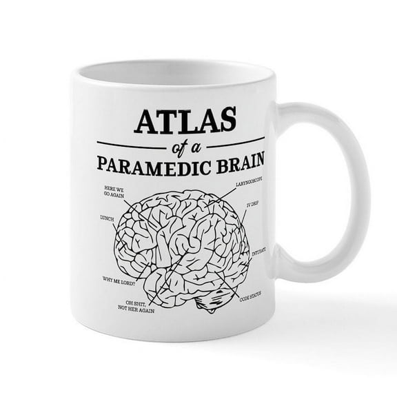 CafePress - Atlas Of A Paramedic Brain - 11 oz Ceramic Mug - Novelty Coffee Tea Cup