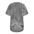thumbnail image 4 of Tops Cortos para Mujeres, Cintura Plisada Cuello Redondo Tamaño Grande Camiseta de Manga Corta Top Casual Hecha de Estante de Imitación, Camisetas Casuales de Mujer, 4 of 6