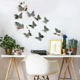 thumbnail image 4 of 48 piezas DIY espejo mariposa combinación 3D mariposa pared calcomanía arte de la pared decoración, 4 of 5