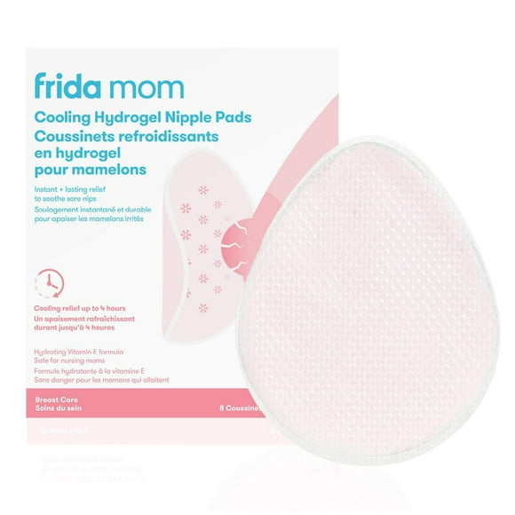 Frida Mom - Coussinets d'allaitement, coussinets rafraîchissants en hydrogel pour hydrater et apaiser les mamelons douloureux, essentiels pour l'allaitement, lot de 8