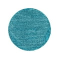 thumbnail image 5 of Unique Loom Soft Solid Shag Collection Area Rug - Aras (4' 1" Round Turquoise), 5 of 6