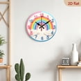 thumbnail image 5 of 2D Flat 1pc 10Inch Wooden Rainbow Wall Clock - Colorful Numbers Decorative Clouds, Silent Easy to Install, Perfect for Home, Bedroom, Kitchen, Living Room - Ideal Gift for Easter, Christmas, 5 of 7