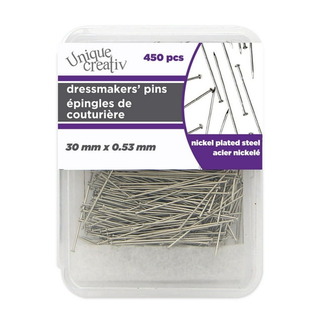 UNIQUE CREATIV Dressmakers’ Pins — Ball Point, 30 mm × 0.53 mm, 450‑Pack