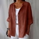 thumbnail image 1 of TaTaai Women's Summer Cardigan Top V-Neck Long Sleeve Linen Cotton Blend Button Front Loose Fit Casual Blouse Gift, 1 of 4
