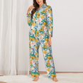thumbnail image 2 of Balery Colorful Fruits Conjunto de Pijama con Estampado para Mujer, Conjunto de Dos Piezas con Manga Larga, Ropa de Dormir Suave con Bolsillos, Pijamas Cómodos-XX-Large, 2 of 7