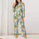 thumbnail image 2 of Balery Colorful Fruits Conjunto de Pijama con Estampado para Mujer, Conjunto de Dos Piezas con Manga Larga, Ropa de Dormir Suave con Bolsillos, Pijamas Cómodos-Small, 2 of 7