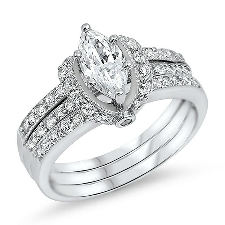 Realistic cubic zirconia wedding sets sale