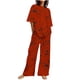 thumbnail image 1 of Conjunto Corto para las Mujeres Color Sólido Casual sin Mangas Y Pantalones Cuello Redondo de Dos Piezas, 1 of 4