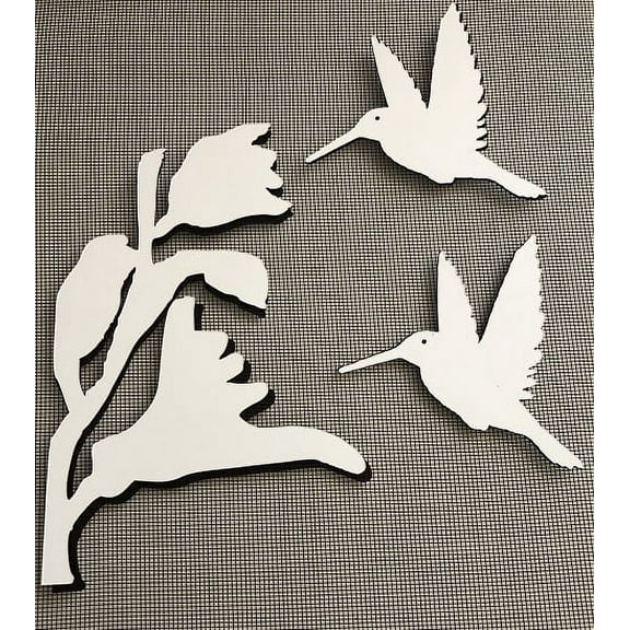 DCentral Hummingbirds and Flower II Flexible Screen Magnet: Double-Sided. Bright White-Easier to See Day & Night. Decorative. Helps to Stop Walking into Screens, Covers Small Tears Size W 7" x L 8"