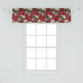 thumbnail image 2 of Ambesonne Rose Window Valance, Skulls Red Blossoms Retro, 54" X 12", Vermilion Tan Green, 2 of 3