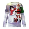 thumbnail image 3 of Chandail en Molleton de Noël pour Femmes Col Rond Pull Chaud Manches Longues Cardigan Imprimé Mode Pull Mi-Long Veste de Vacances Xmas, 3 of 4