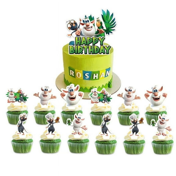 Booba Cake Topper CupcakeS Set Birthday Party Supplies Decoration Decor Kit
