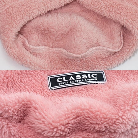 CTIRCHIU Pink Dog Sweaters with Bear Ears Hooded Style for Pets Buckle Closure Dog Apparel