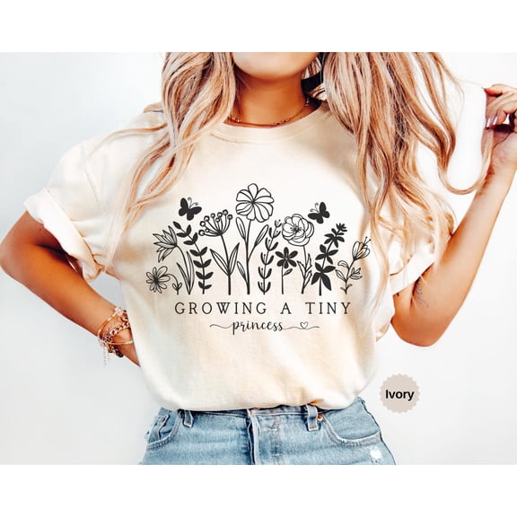 Mom to Be Shirt Growing A Tiny Human Tee Mom Pregnancy Pregnancy T-shirt Baby Bump Shirt Baby Reveal Maternity Shirt Floral Pregnancy, F1466 All Size S-5Xl