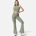 thumbnail image 5 of Active Women's High Neck Cropped Tank Top with Racerback Design - Small, Green, 5 of 6
