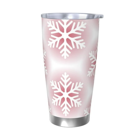 

Cauagu Christmas Snowflakes Pattern 20oz Tumbler Stainless Steel Vacuum Insulated Tumbler with Lid Insulated Coffee Mug Thermal Cup with Splash Proof Sliding Lid-Without Straw