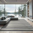 thumbnail image 2 of ODIKA 6'x9' Washable Area Rug Non-Slip, Chair-Friendly, Under Striped Door Cabana Farmhouse Layout Ticking Panel Front for Dining Room, Table, Office Décor, 2 of 7