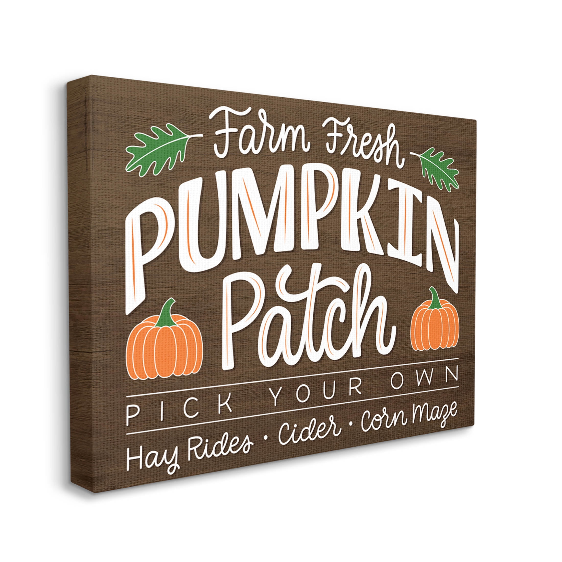 Farm Fresh Pumpkin Patch Sign Holiday Graphic Art Gallery Wrapped Canvas Print Wall Art