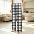 thumbnail image 5 of hotojiny Unisex Kids Pants Boys Girls Comfortable Plaid Bottoms Loose Fit Elastic Waist Soft Trousers for Christmas(Black,11-12 Years), 5 of 7