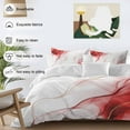thumbnail image 3 of Queen 4 Piece Bedding Set Modern Abstract Red Marble Soft Breathable Duvet Cover and Pillowcase,Gold Water Ripple Duvet Cover Set Washable Bed Sheets for Bedroom Dormitory Guest Room, 3 of 9