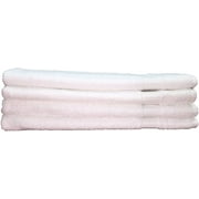Optima Collection Platinum Level 16" X 30" White Hand Towels, Set of 4, 100% Eco-Friendly Pre-Consumer Regenerated Cotton