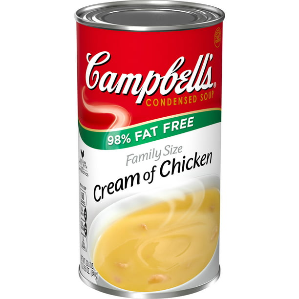 Campbell's Condensed Family Size 98% Fat Free Cream of Chicken Soup, 22 ...