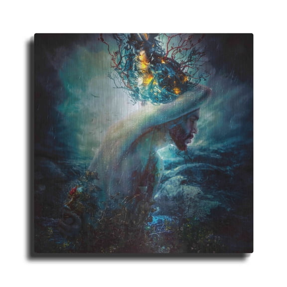 Luxe Metal Art 'Charade' by Mario Sanchez Nevado, Metal Wall Art, 12"x12"