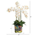 thumbnail image 3 of Nearly Natural Orchid Artificial Floral Arrangement with Mexican Talavera Planter - 36" - White, 3 of 8