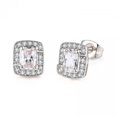 thumbnail image 1 of Daisyyozoid Wholesale Multicolor Earrings Color Zircon Single Full Diamond, Crystal Earrings(Platinum Rectangle), 1 of 9