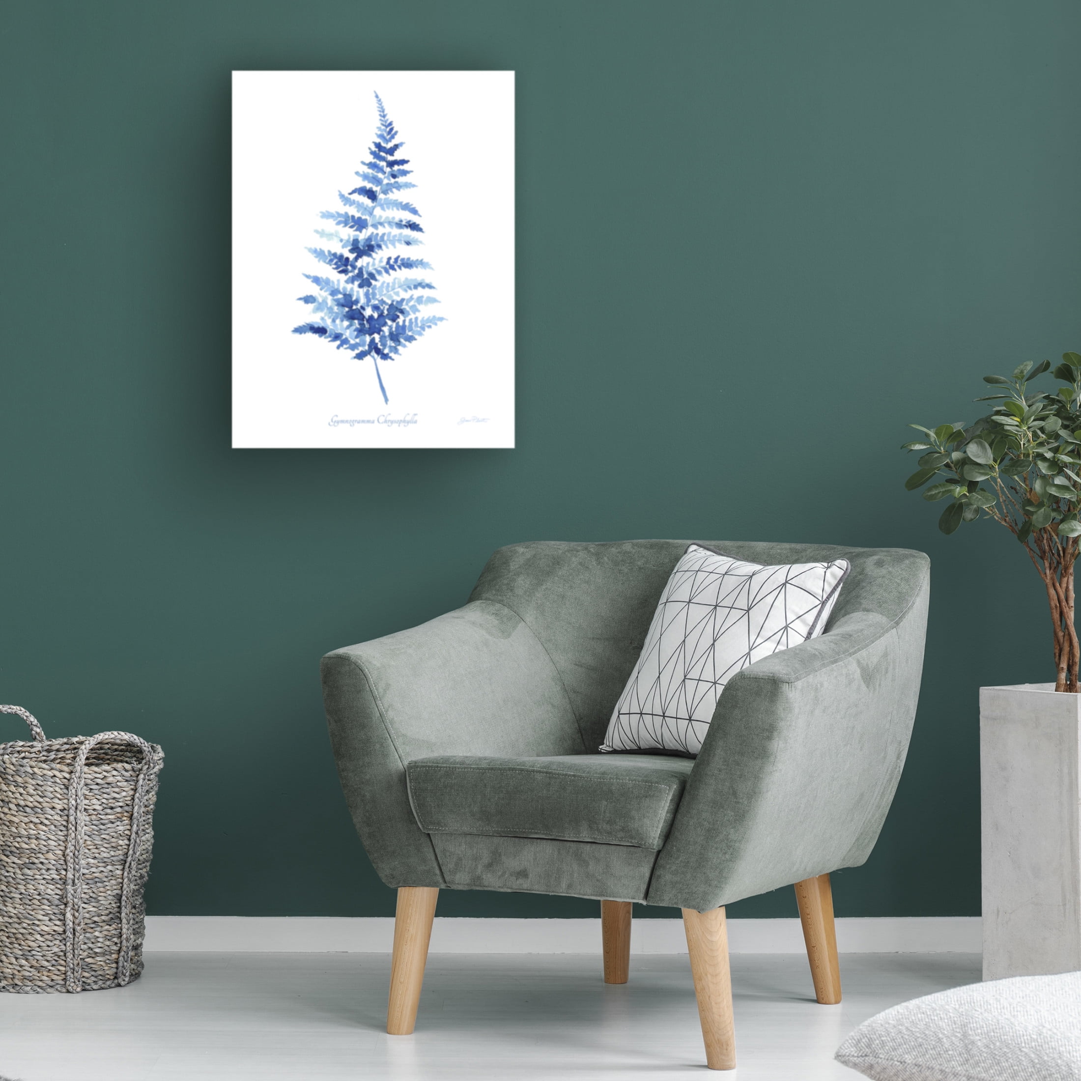 Canvas Wall Art - Jean Plout 'Indigo Botanical 10' Wall Art for Living Room, Bedroom, or Office Décor by Trademark Fine Art - 35 x 47 Inches