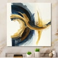 thumbnail image 2 of Designart Blue And Gold Swirl Abstract III Canvas Wall Art, 2 of 5