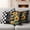 Orange Yellow, variant on Sunflower Outdoor Waterproof Pillow Covers, Summer Botanical Bee Black Plaid Decorative Rectangle Throw Pillowcase Sofa Cushion Sham for Patio/Couch/Chair, 20"x12" 2 Pack