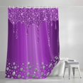 thumbnail image 3 of Shower Curtains for Bathroom, Modern Purple Waterproof Fabric Shower Curtain, Abstract Diamond Luxury Gradient Decorative Bathroom Curtain for Bathtub, 72"x78", No Hooks Included, 3 of 9