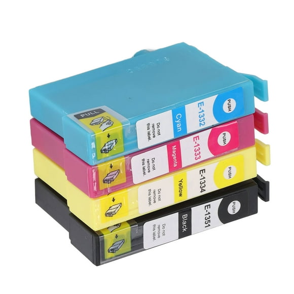 Ink Cartridge, 4 Pcs Ink Cartridge Smoothly Accurate Clear Anti Fade Printer Ink Cartridge Black Cyan Magenta Yellow, Toner Cartridges