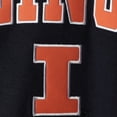 thumbnail image 5 of Men's Colosseum Navy Illinois Fighting Illini Arch & Logo Crew Neck Sweatshirt, 5 of 5
