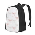 thumbnail image 3 of Large Capacity Backpack 16.5×12.5×5.5in Widened Shoulder Strap Design Main Bag Large Top Handle Belt Adjustable Shoulder Strap Pink And White Bow Tie, 3 of 8